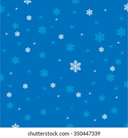Fall snowflake snow stars blue white background