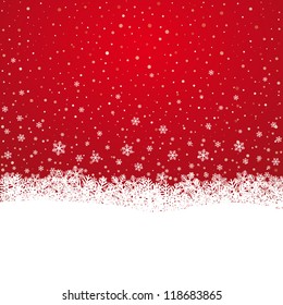 Fall Snowflake Snow Stars Red White Background