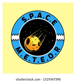 Fall Space Meteor logo outline vintage