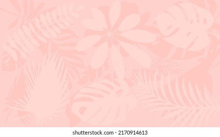 Fall and spring. Tropical palm leaves from above - flat lay
