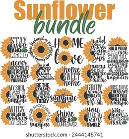 Fall Sunflower Vector Designs Bundle