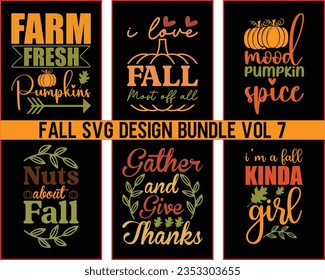 Paquete de diseño de otoño Svg Vol. 7,Diseño de conjunto de otoño,Signo de caída, Svg de otoño, Svg de acción de gracias, archivos Svg para cricut, archivo de corte,Svg de paquete de otoño,Svg de paquete de calabaza