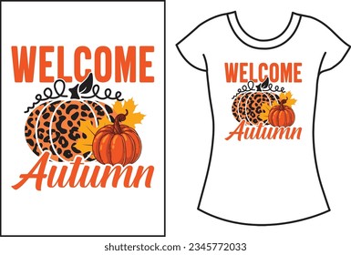 Fall SVG design t shirt. Autumn leaves vector design.