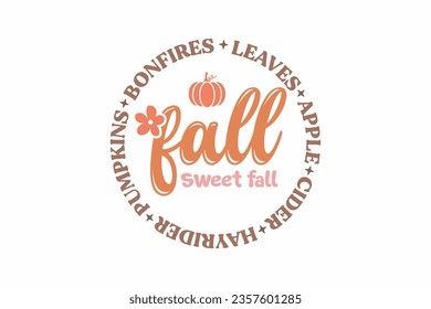 Fall Sweet Fall Typography T shirt Design