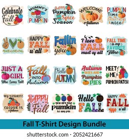 Fall t shirt bundle, Autumn hand drawn lettering vector set. Fall season handwritten slogan stickers pack. Autumn phrases with cute and cozy design elements decorative bundle. Fall inscription collect