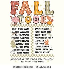 Fall Tour Unique Design, Fall Autumn Graphic Design for Tshirt, Banner, Poster, Background