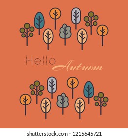 Fall tree background, vector illustration. Nature background, seasonal greeting card