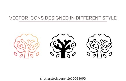 Fall Tree icon design with white background stock illustration