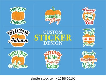 diseño de pegatinas personalizadas de moda de otoño