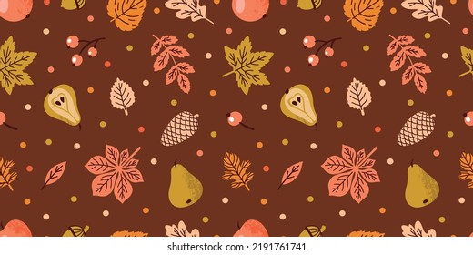 Fall vector background. Autumn seamless pattern