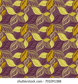 Fall vector illustration. Autumn seamless pattern.Template for design fabric, backgrounds, wrapping paper, package, invitations. 