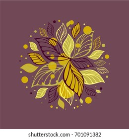 Fall vector illustration.Template for design fabric, backgrounds, wrapping paper, package, invitations. 