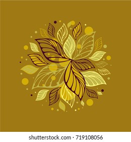 Fall vector illustration.Template for design fabric, backgrounds, wrapping paper, package, invitations. Nature collection.
