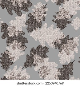 Hojas de roble vectorial de caída, patrón sin fisuras para la estacional Tela de ilustraciones botánicas, decoración, papel pintado y papel envolvente Patrón floral sin costura. Efecto acuarela. Transparencia. Superposición. abstracto