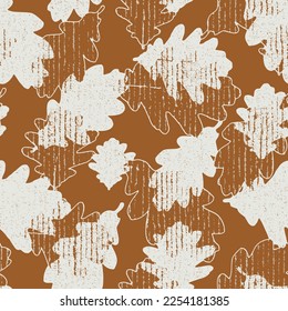 Fall vector Oak leaves, seamless pattern for season Botanical illustrations fabric, decoration, wallpaper and wrapping paper Seamless floral pattern. Watercolor effect. Transparency. Overlay. abstract