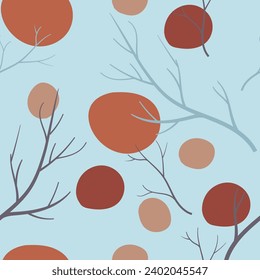 Fall vector seamless pattern for season fabric, autumn decoration, wallpaper and wrapping paper