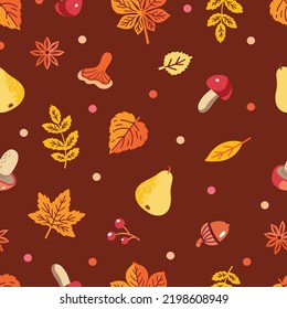 Fall vector seamless pattern for wallpaper, fabric and wrapping paper