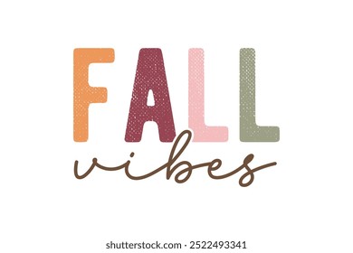Queda vibes, outono Quote Tipografia T shirt Design