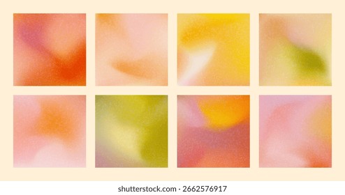 Fall vibes gradient background set. Blurred autumn season banner collection