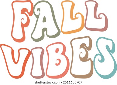 Fall Vibes text, calligraphy script text. Vector illustration. Design for print on shirt, poster, banner. Pink color text on white background. Lovely print for tee shirt

