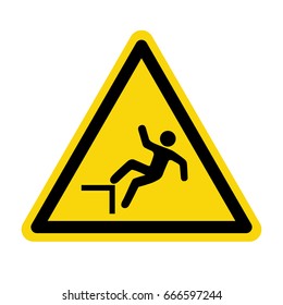 Fall Warning Sign. Symbol, Illustration