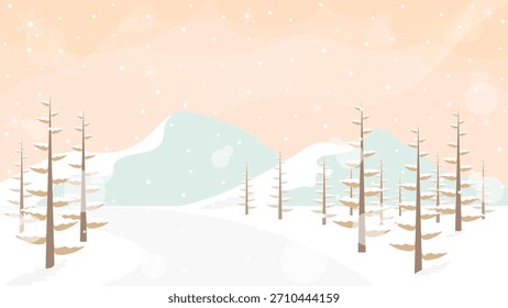 Fall To Winter Transition And Sparkling Snowflake Decorations On A Forest And Mountain Background