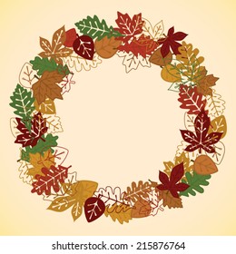 Fall Wreath Made out of Leaves