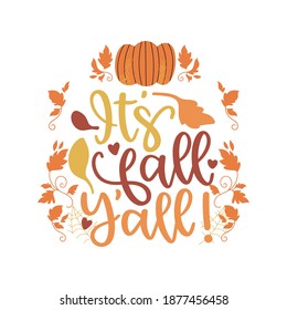 Its fall yall baby t-shirt design | Vector Illustration 