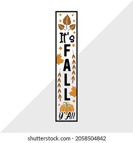 It's Fall Ya'll, Holiday Printable Vector Illustration
