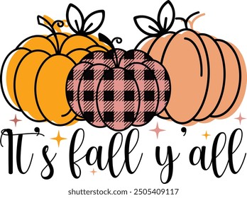 It's Fall y'all PNG Vector T-shirt Design