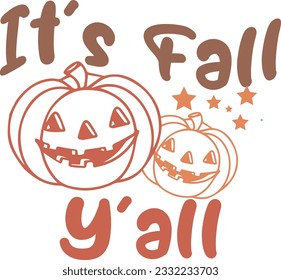 It's Fall Y'all SVG Vector Illustrator Design 