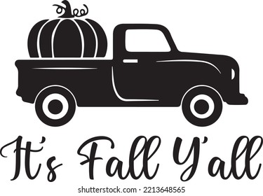 It's fall y'all vector file, autumn svg design