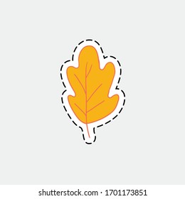 fall yellow leaves icon template colorful vector