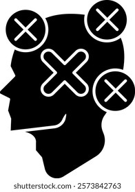 Fallacies Icon - Black Filled Style - Critical Thinking Theme