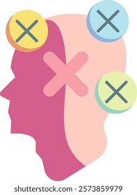 Fallacies Icon - Flat Color Style - Critical Thinking Theme