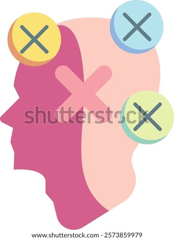 Fallacies Icon - Flat Color Style - Critical Thinking Theme