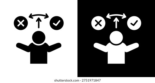 Fallback Choice Icon In Black and White Glyph Style