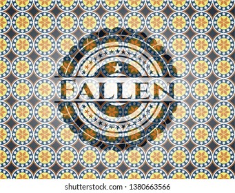 Fallen arabic style emblem. Arabesque decoration.