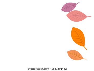 Fallen autumn color leaves on a white background. Vector.