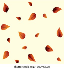 Fallen autumn leaves. Autumnal seamless background in vector
