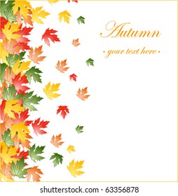 Fallen autumn leaves background. Vector illustration