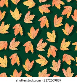 fallen autumn leaves vector pattern