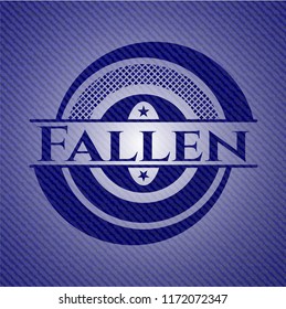 Fallen badge with denim texture