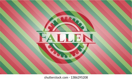 Fallen christmas emblem background. Vector Illustration. Detailed.