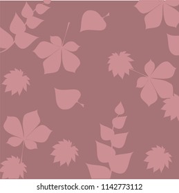 Fallen forest leaves, silhouette background. Autumn nature border vector abstract illustration, seasonal pattern, banner and poster illustration