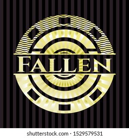 Fallen gold emblem. Vector Illustration. Detailed.