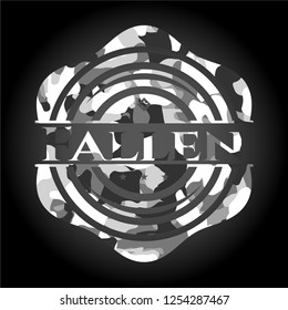 Fallen grey camouflaged emblem