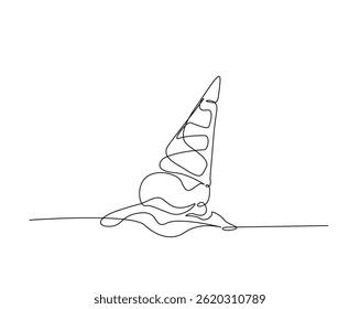 Fallen Ice cream cone outline drawing illustration. one continuous line drawing of Ice cream.