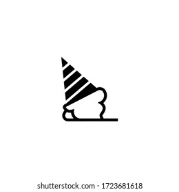 Icono de vector de helado caído en diseño plano sólido negro aislado en fondo blanco