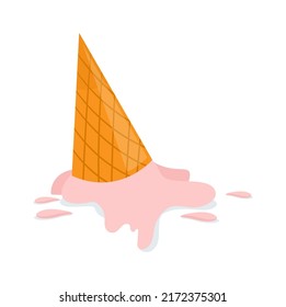 Fallen ice cream. Vector illustration
